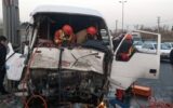 تصادف خونین سرویس کارگران در بزرگراه
