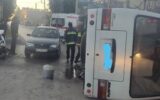 واژگونی مینی بوس حامل تیم کشتی اردبیل