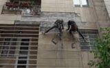 ریزش ناگهانی نمای ساختمان، در محدوده خیابان انقلاب