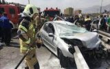 برخورد شدید پژو ٢٠٦ با گاردریل