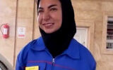 تنها بانو شاغل در جایگاه سوخت کشور در شهر بجنورد